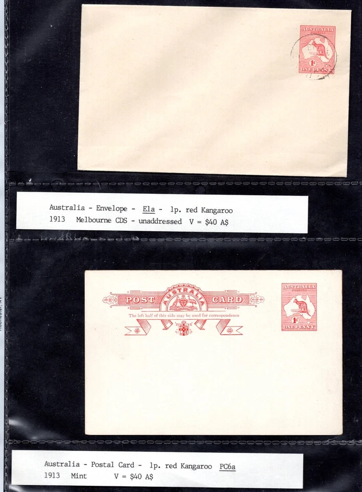 AUSTRALIA 1913-1914 FOUR MINT KANGAROO ITEMS TWO REGISTERED ENVELOPES RE1 & RE2 - Image 3 of 4