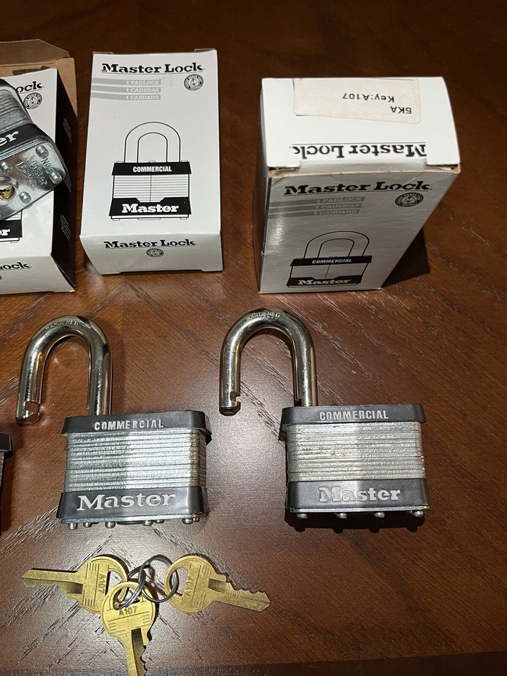 Lot of 5 Master Lock Commercial 5KAA107 Keyed Alike Padlocks eBay