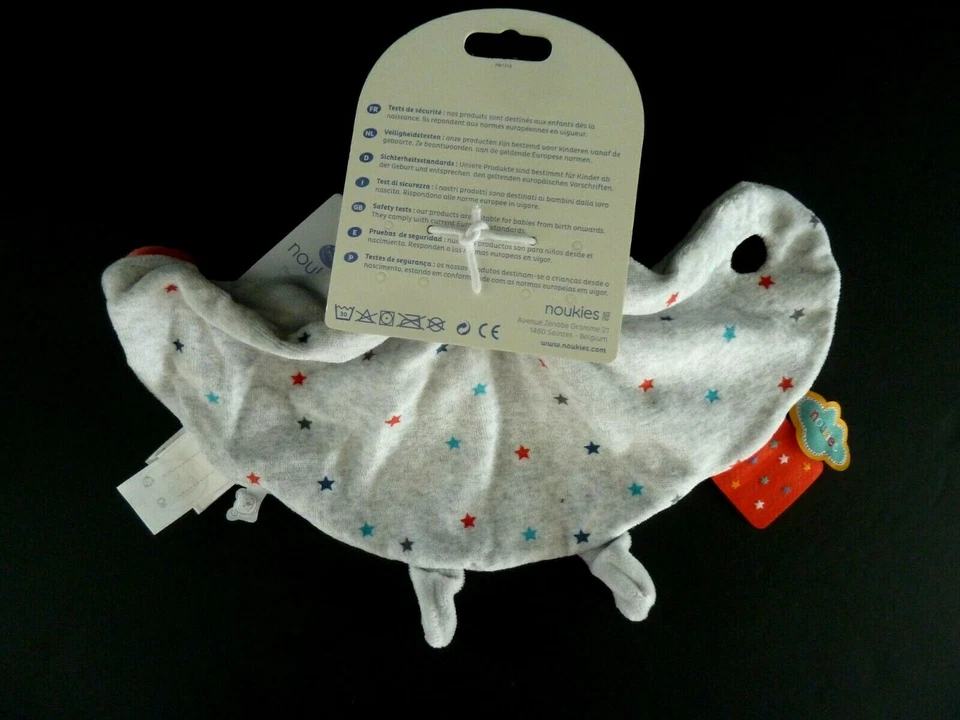 O. DOUDOU PLAT NOUKIE'S MOUTON TIDOU GUSS & VICTOR GRIS BLANC BLEU ETOILE NEUF - Photo 3/4