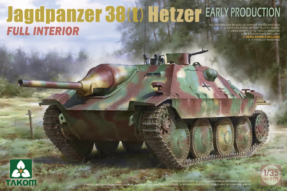TAKOM 2170 1/35 Jagdpanzer 38(t) Hetzer Early Production w/Full Interion Model - Image 2 of 2