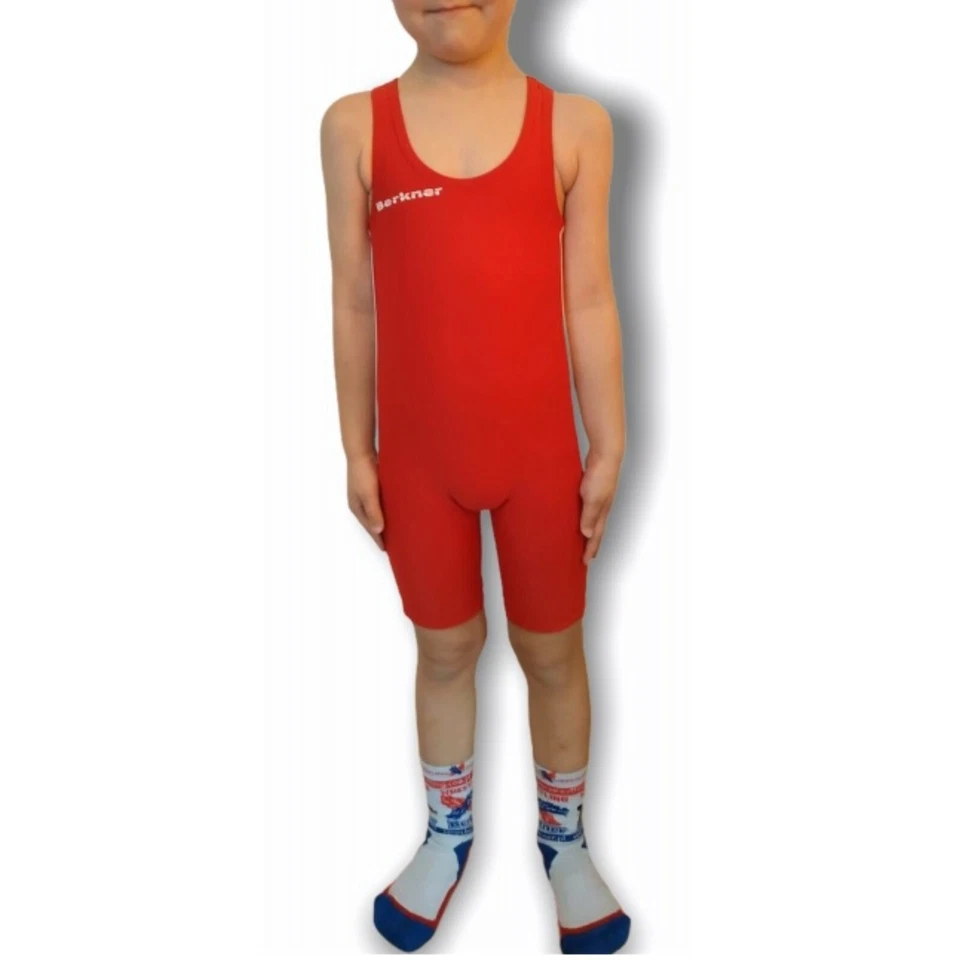 Kinder Ringertrikot BERKNER KIDS PACK Wrestling Anzug Singlet Rot und blau Set - Bild 3 von 4