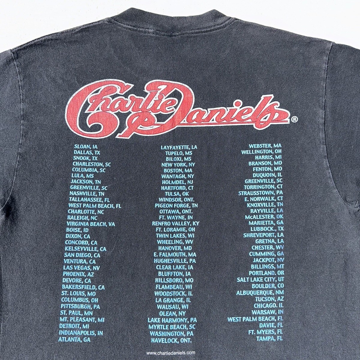 VTG 90s Charlie Daniels Tour Shirt Country Rock Band Tee Black 
