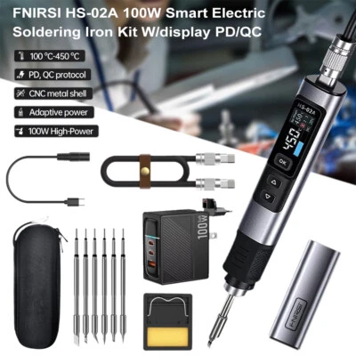 FNIRSI-HS02A For Smart Electric Soldering Iron PD 100W Constant Temperature Kits