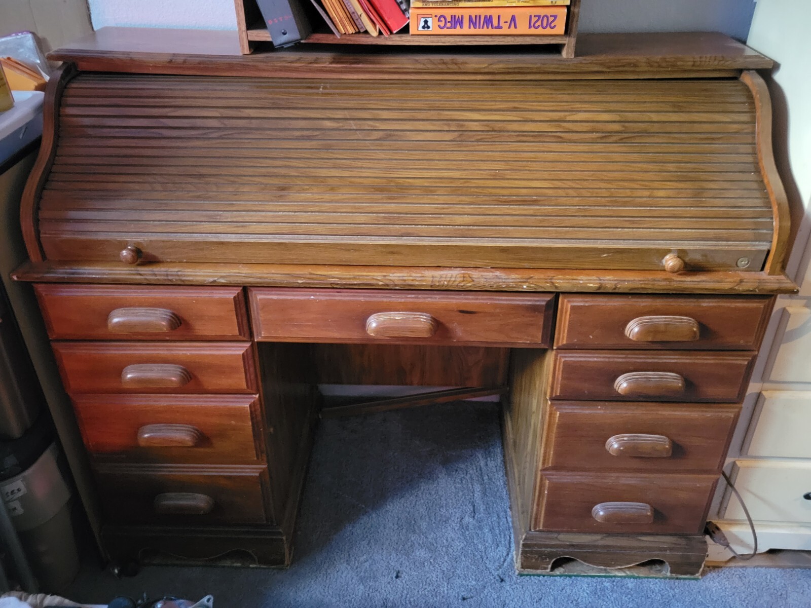 Antique Solid Wood Rolltop Desk eBay