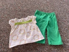 Circo Girls Dotted Top & Green Pants Outfit 9M