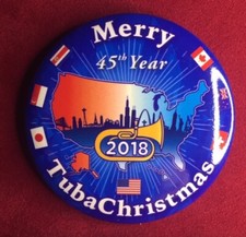 Tuba Christmas 2018 Event 45th Year Button Pin Euphonium Baritone FREE SHIPPING