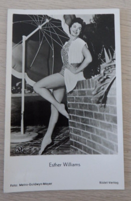 Foto Autogrammkarte Schauspielerin Esther Williams 1950/1960er(115120)