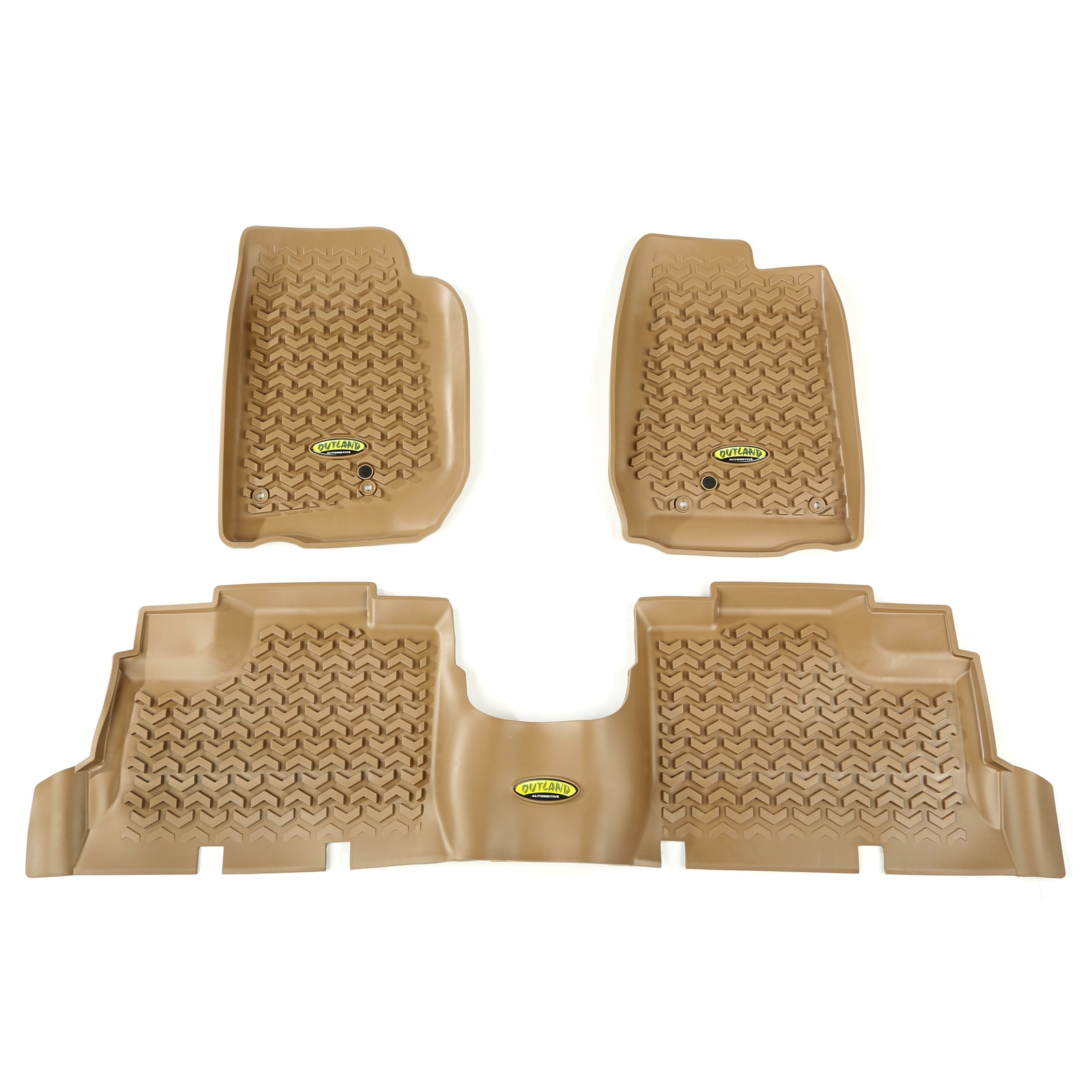 Tapis de sol tout terrain pour Jeep Wrangler JKU 4 portes de 2007 à 2018 de couleur beige