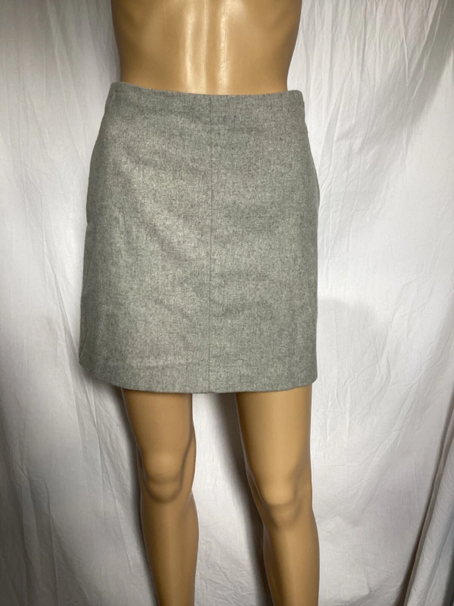 Aritzia WILFRED Gray High Rise Wool Cashmere Blend Mini Skirt Sz 2