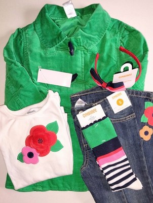 Gymboree Brightest in class Outfit Jacket Jeans Top Socks Headband Sz 5 NWT 2013