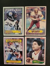 4 Mint 82 & 83 Topps, Franco Harris, Riggins, Dorsett.