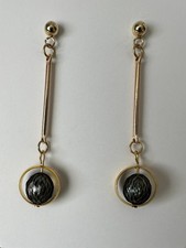 Ohrhänger /Echte Tahiti-Perlen geschnitzt/ca. 8mm/ Edelstahl-Brisur/ L = 5cm/neu