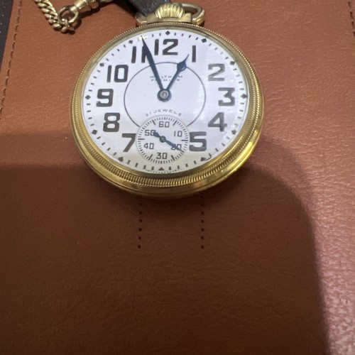 Vintage Waltham Premier Gold Filled Cup 32 Jewl Size 16 Pocket Watch 1935 RR