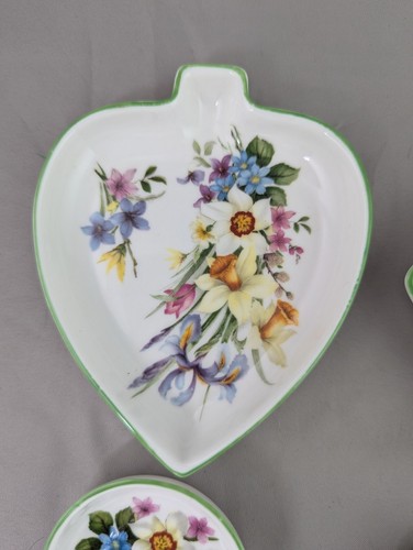 Crown Staffordshire Bridge Plate Set 4 China 4 Suits Spade Diamond Clover Heart - Picture 2 of 12