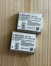 Two Ricoh DB-110 Li-Ion Rechargable Batteries for Ricoh GR III