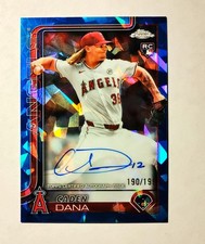 Caden Dana 2025 Topps Chrome RC AUTO SAPPHIRE REFRACTOR 190/199 Angels Raw L6