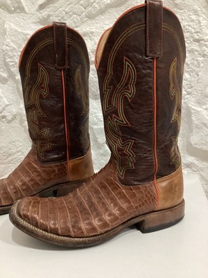 Men's ANDERSON BEAN Caiman Croc Colored Stitched Western COWBOY BOOTS  11 D