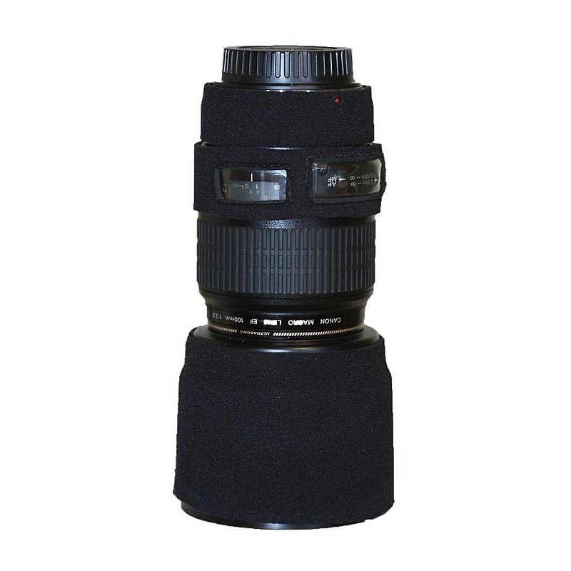 Lenscoat Black pour Canon 100mm 2.8 USM Macro : housse de protection en néoprène noir