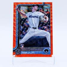 2025 Topps Chrome Adam Mazur RC Orange Wave Refractor /25 #157