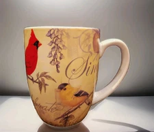 Vtg Sandy Clough Coffee Mug Cup Songbirds Faithfully Yours Inspirational 2014