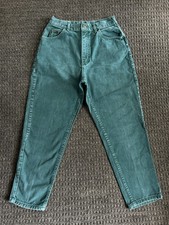 Vintage Women s Lee Jeans 12 Green Hi Rise Waisted Mom 80s 90s Made in USA