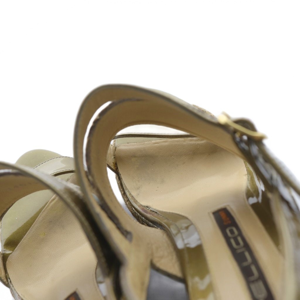 PELLICO Python Pattern Glitter Wedge Sole Sandals… - image 9