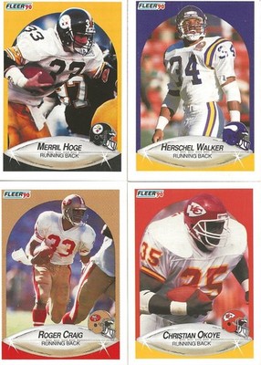 1990 FLEER 4 GREAT RUNNING BACKS CRAIG, OKOYE, HOGE, HERSCHEL WALKER