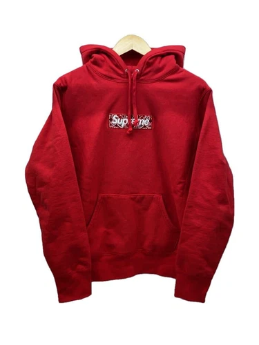Supreme felpa con cappuccio bandana box logo paisley S ROSSO usata