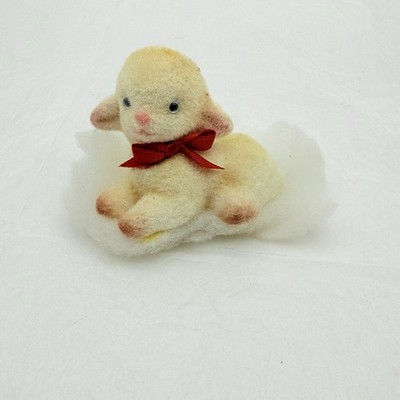 Vintage Flocked Lamb Sheep With Cotton Cloud Hong Kong