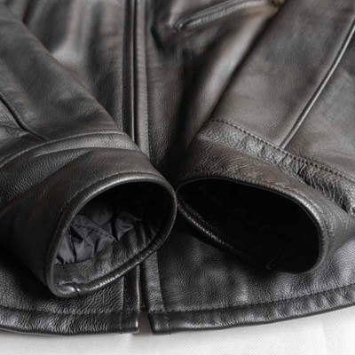 Schott 681 Leather Collar Single Rider Jacket Size 40 Black Used