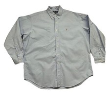 Polo Ralph Lauren Mens XL Cotton Blake Button Up Blue Plaid Dress Shirt