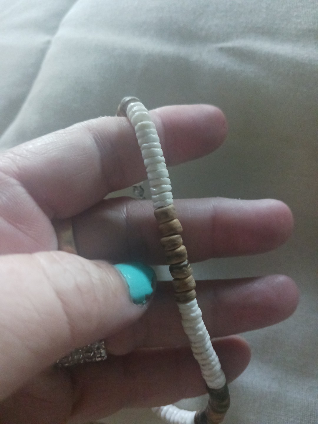 Tiny Shell White And Brown Anklet Adj Bracelet - image 2