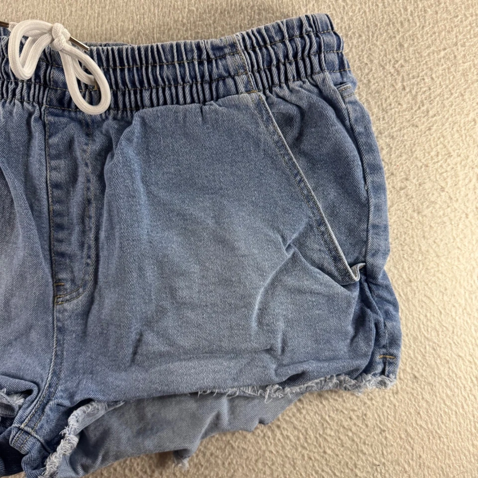 Pantalones Cortos CELEBRITY PINK Mujer Denim Cintura Elástica Dobladillo Deshilachado Cordón Azul XXL Foto 3 de 4