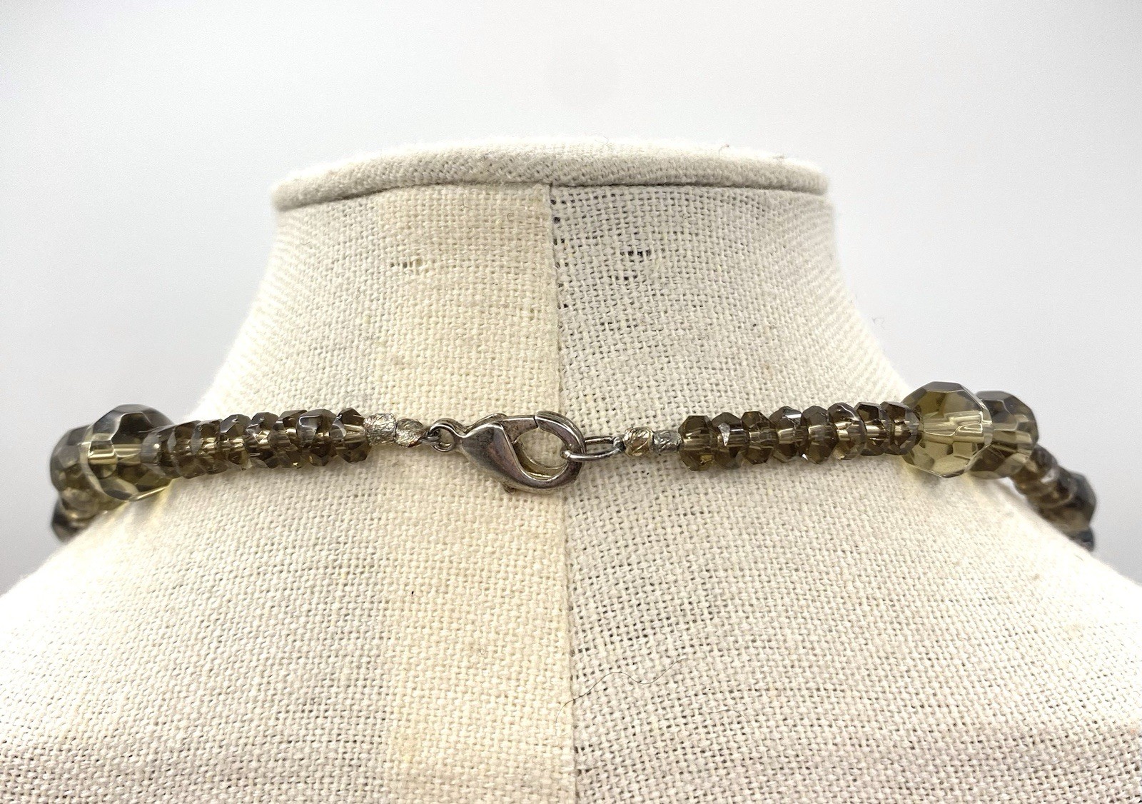 Vintage Tiger Eye Lava Rock Agate Necklace Gold Tone Beads Twisted Double Strand