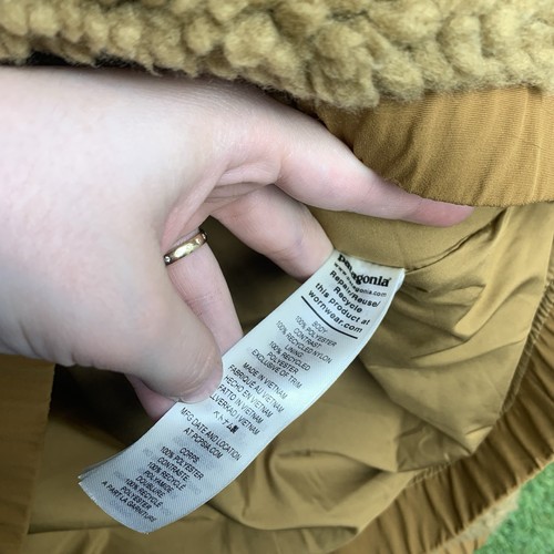 Chaqueta Patagonia Para Mujer Grande Marfil Marrón Pila Profunda Sherpa Polar Sudadera con Capucha Senderismo - Imagen 11 de 19