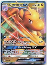 Dragonite GX 152/236 Holo GX Rare Unified Minds Pokemon Moderately Played
