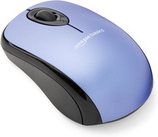 Amazon Basics 2.4 Ghz Wireless Optical Computer Mouse, USB Nano Receiver, Blue