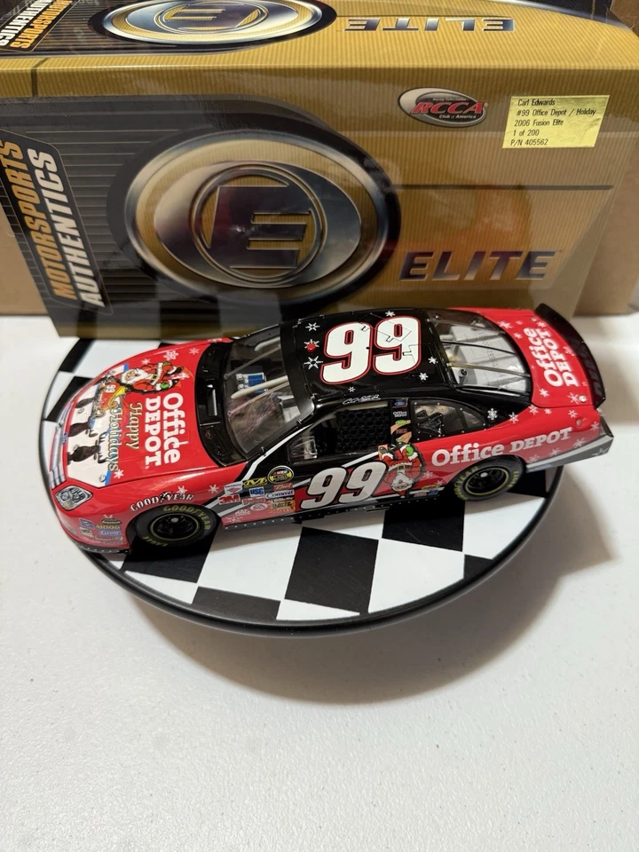 RARE* Carl Edward’s ELITE #99 Office Depot Holiday 2006 1/24 Nascar Diecast - Image 2 of 4