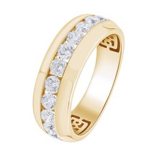 1.65 Ct Certified Lab Grown Diamond Men's Half Eternity Wedding Band 925 Silver