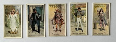 5 x JOHN PLAYER & SONS ''GILBERT & SULLIVAN'' 1. SERIE (1925) ZIGARETTENKARTEN