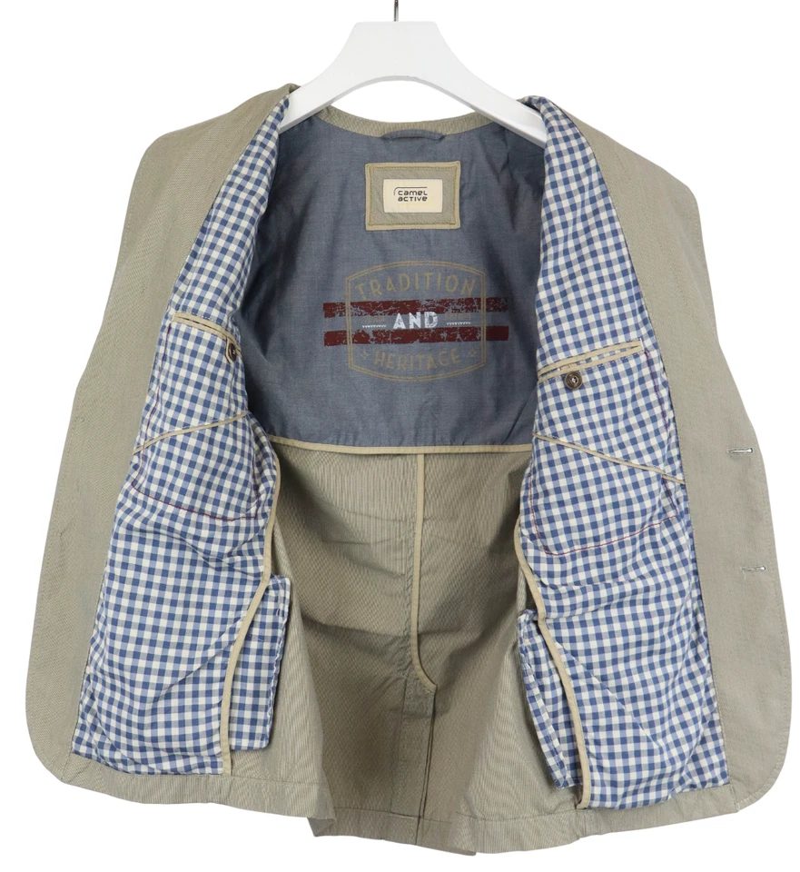 CAMEL ACTIVE Blazer Men's (EU) Single-Breasted Pocket Pure Cotton Button-Front - Image 4 of 4