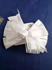 Vtg Y2K Huge Bow White Hair Barrette Wedding Prom Formal 2
