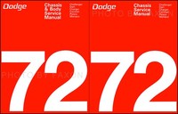 1972 Dodge Shop Manuell Set LadegeräT Challenger Rose Dart Demon Polara Monaco