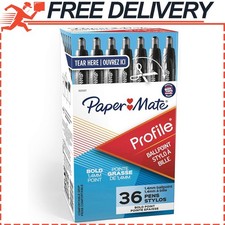 Paper Mate Profile Retractable Ballpoint Pens, Bold Point 1.4mm, Black, 36 ct