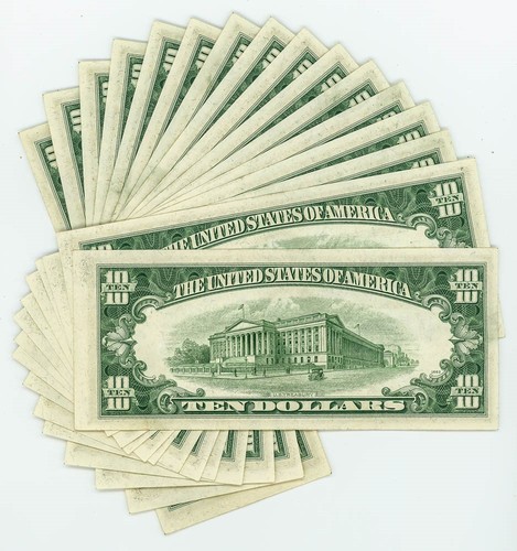 FR #2012G $10 1950B (16) Federal Reserve Notes Chicago Consecutive DC-6196 - Picture 2 of 3
