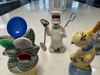 Collection of five with BENNY THE BAKER with pie tools plus two spoon holders