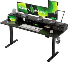 Agilestic Electric Standing Desk Adjustable Height 160cm Width Black