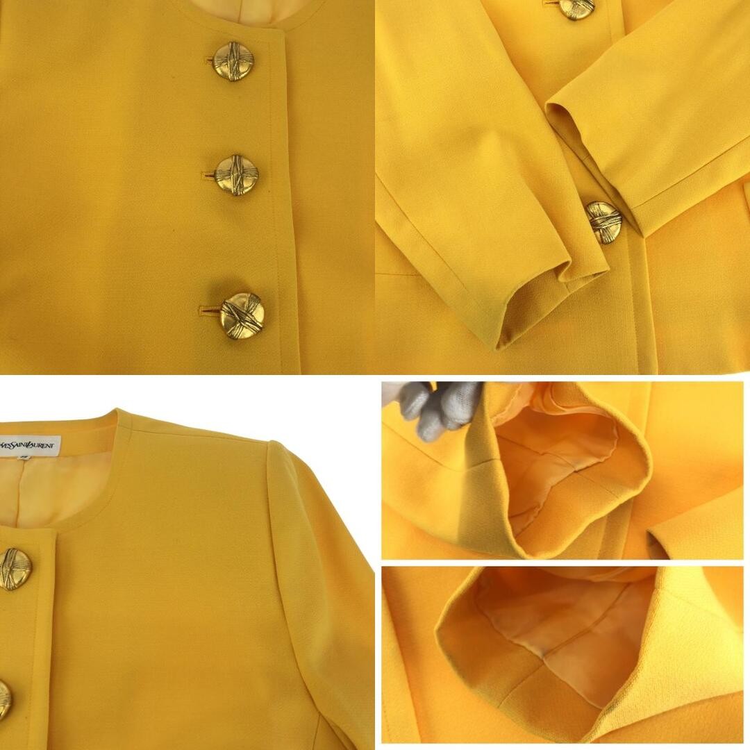 YVES SAINT LAURENT vintage YSL Jacket Yellow Gold Hardware wool thumbnail 19