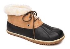 Minnetonka Women's Tega Indoor and Outdoor Bootie Slippers 8 M Black/tan