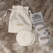 Dior Makeup Set: Cushion Powder Puffs + Reusable Facial Cotton Pads